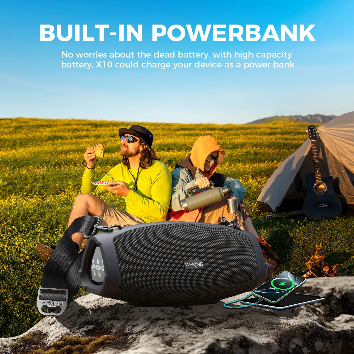 Portable Loud Bluetooth Speakers with Wireless Microphone.