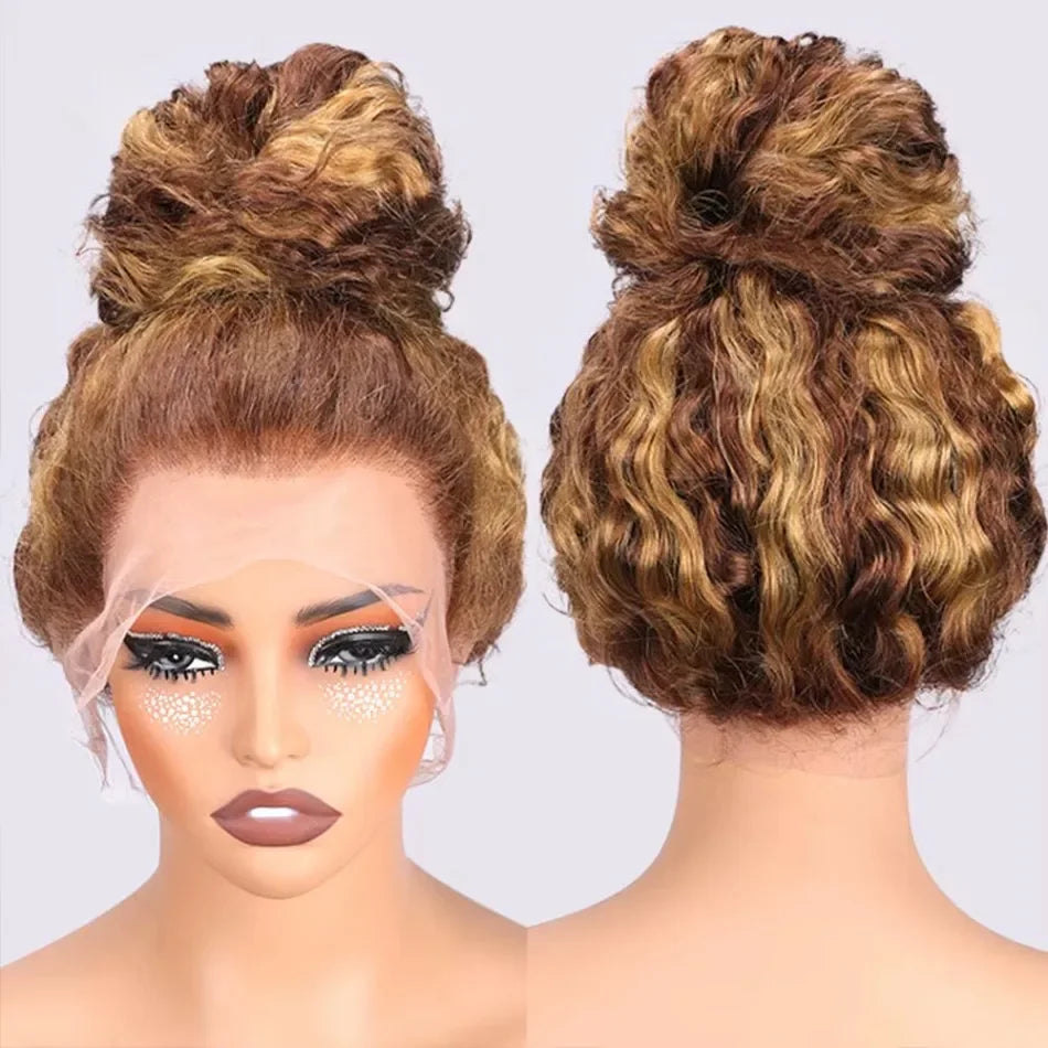 Curly 360 Full Lace Glueless Wig Human Hair Invisible Drawstring.