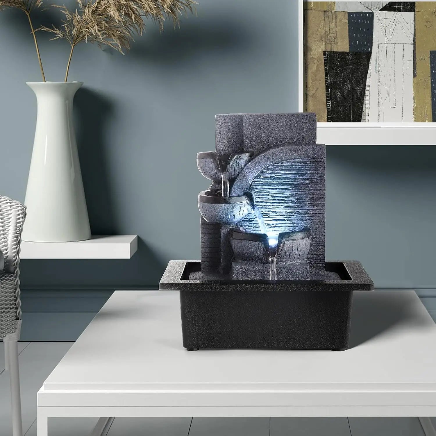 Indoor Waterfall Fountain with LED Light Decor