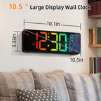 10.5" Digital Wall Clock, LED Display with Remote
