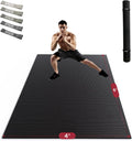 Extra Large Non Slip, Shock Absorbing, with Resistance Bands & Storage Bag Mat.