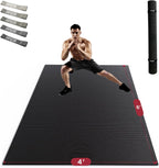 Extra Large Non Slip, Shock Absorbing, with Resistance Bands & Storage Bag Mat.