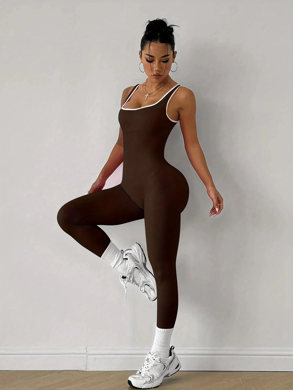 Ribbed  Women Seamless Workout Jumpsuit