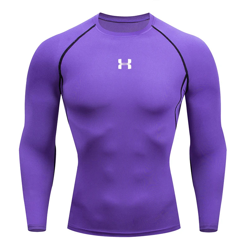 Men Running Compression Long sleeves Sport Tees.