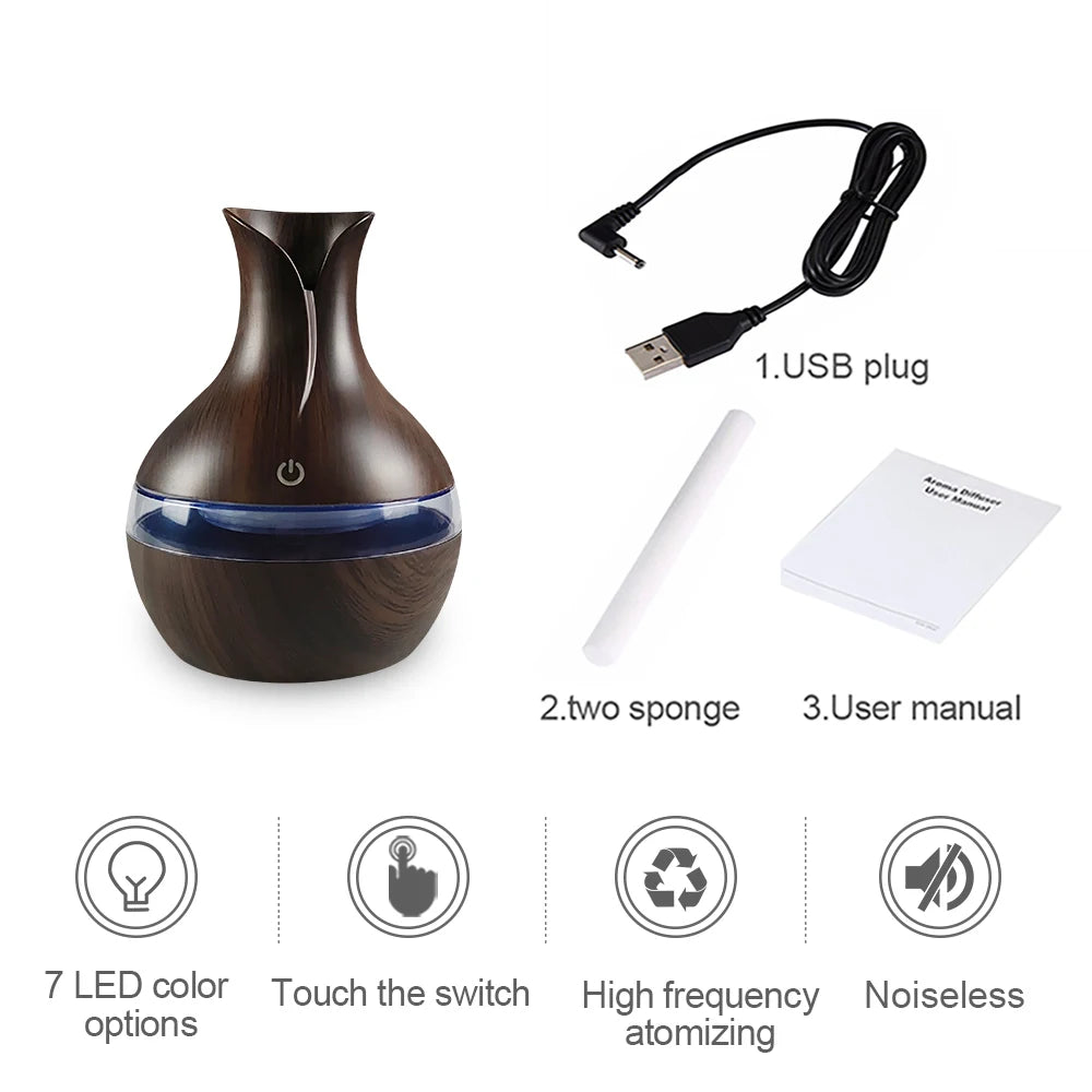 Aromatherapy Air Humidifier with LED Oil Diffuser