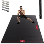 Extra Large Non Slip, Shock Absorbing, with Resistance Bands & Storage Bag Mat.