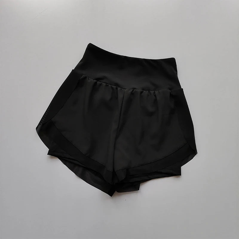 2 In 1 Quick-dry High Waist Fitness Shorts.