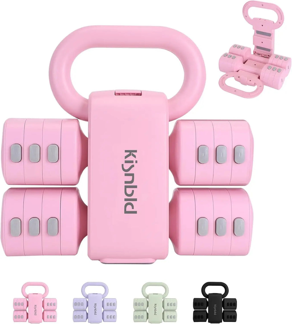Adjustable Dumbbell Set of 2, 4-in-1Weights