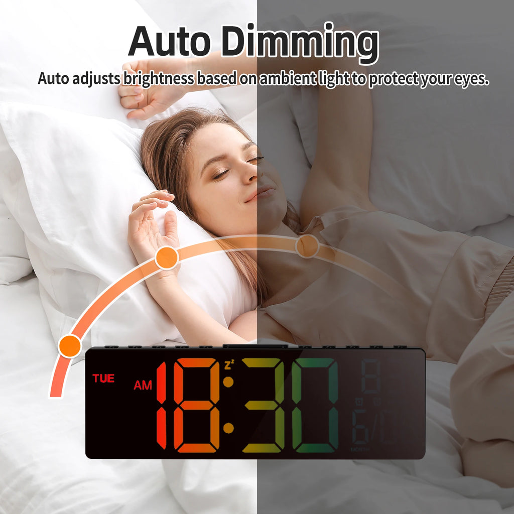 10.5" Digital Wall Clock, LED Display with Remote