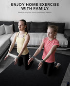 Extra Large Non Slip, Shock Absorbing, with Resistance Bands & Storage Bag Mat.
