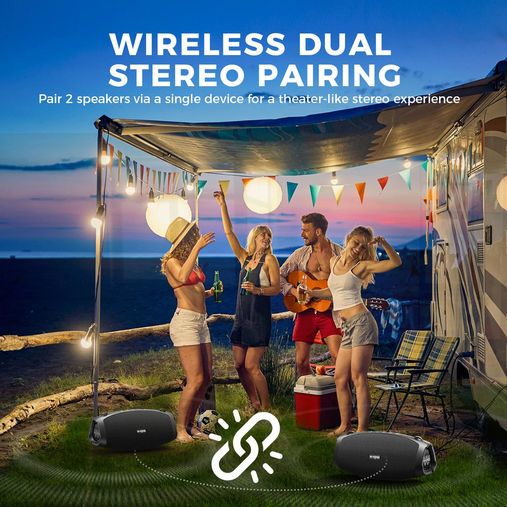 Portable Loud Bluetooth Speakers with Wireless Microphone.