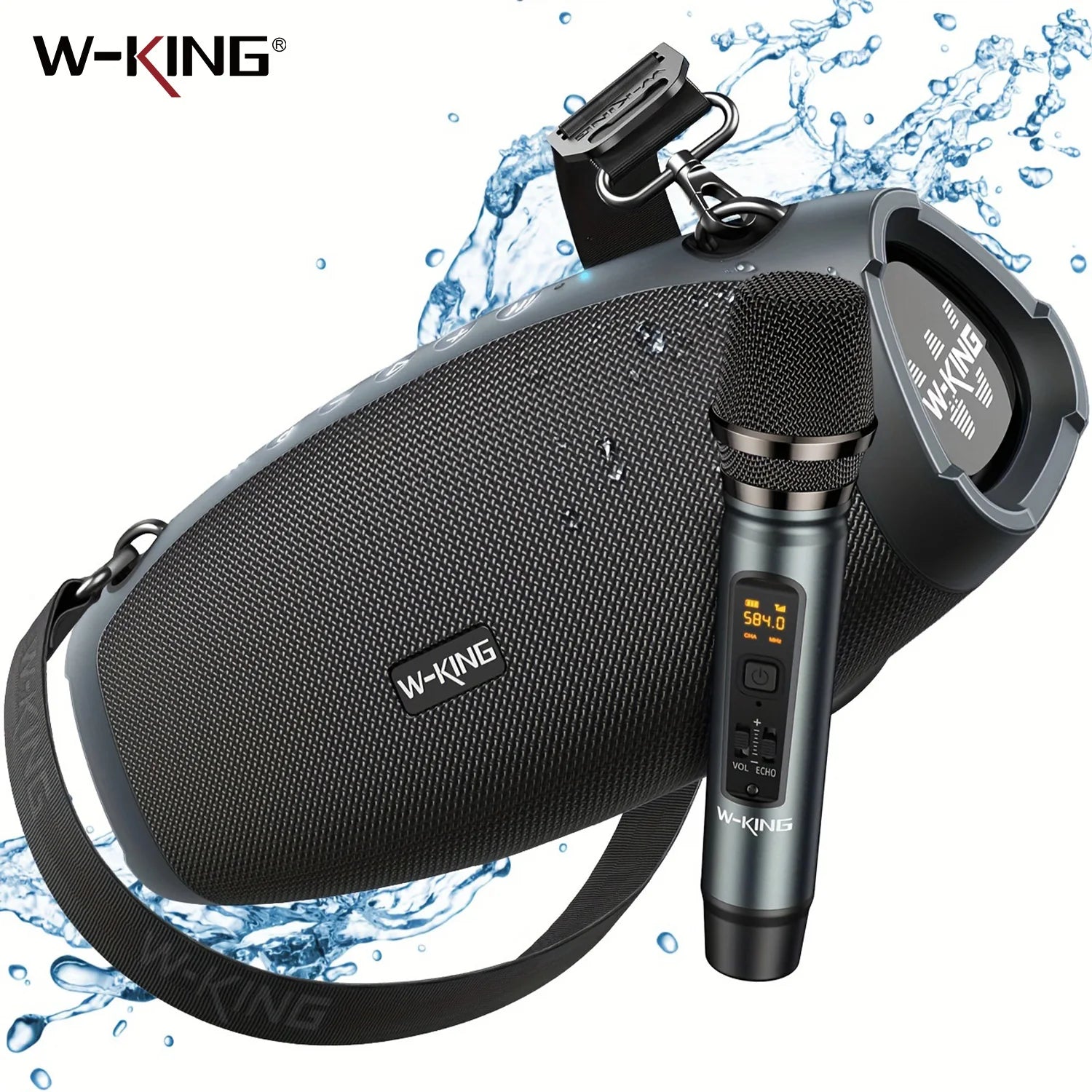 Portable Loud Bluetooth Speakers with Wireless Microphone.
