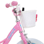 JOYSTAR Fairy Bike with Training Wheels, Handbrake and Basket.