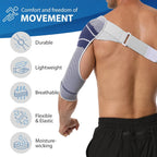 Shoulder Brace for Stabilizer Compression Sleeve With Adjustable Strap.