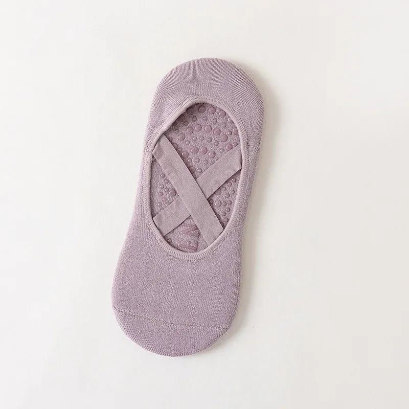 Women Cotton Silicone Non-slip Pilates Grip Sports Sock.