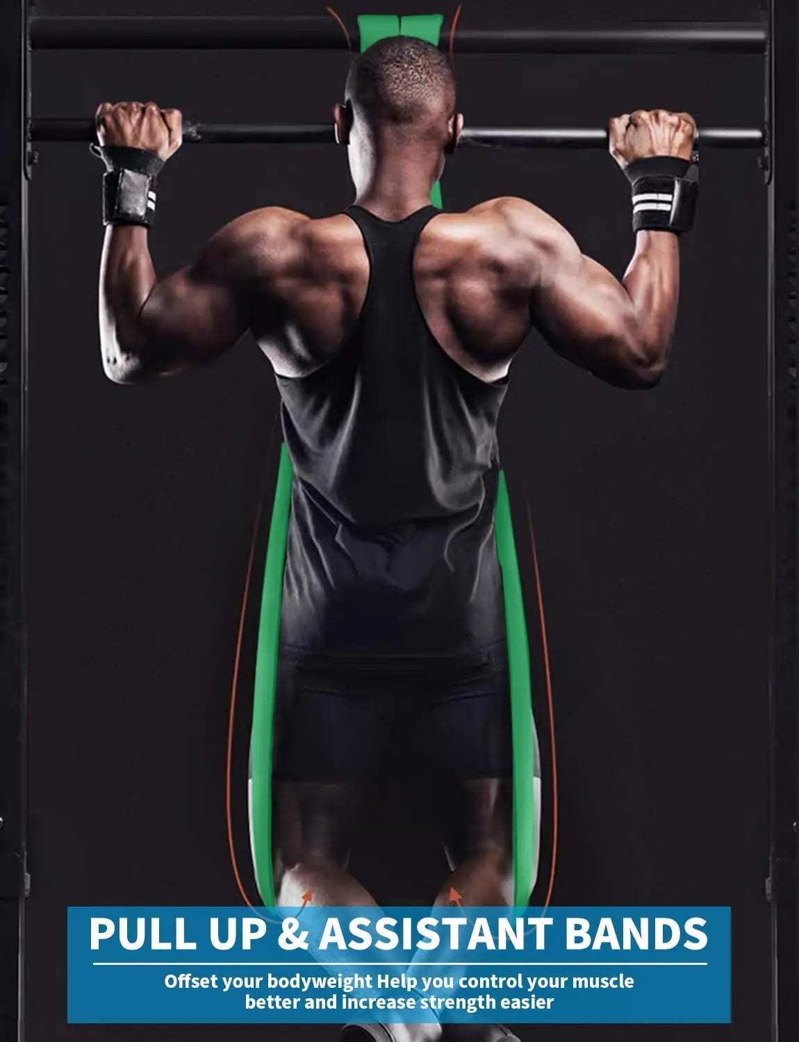Resistance Bands Set for Pull-Up Assistance, Workout.