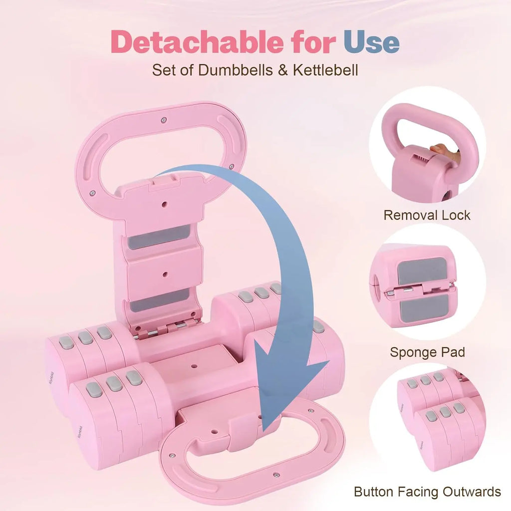 Adjustable Dumbbell Set of 2, 4-in-1Weights