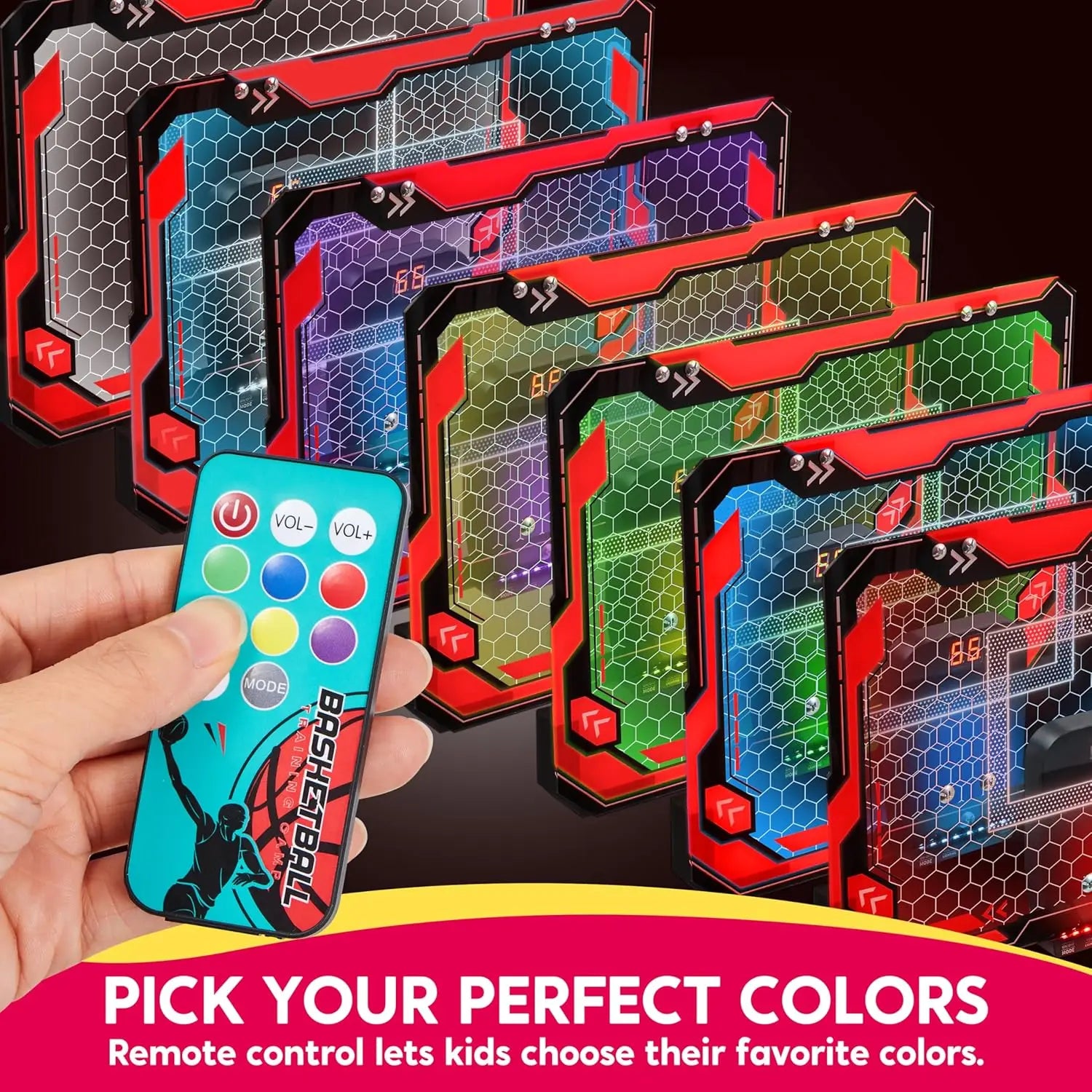 Mini Light Up Over The Door Basket Ball Hoop .