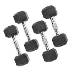 50 lb Rubber Hex Dumbbell Weight Set.