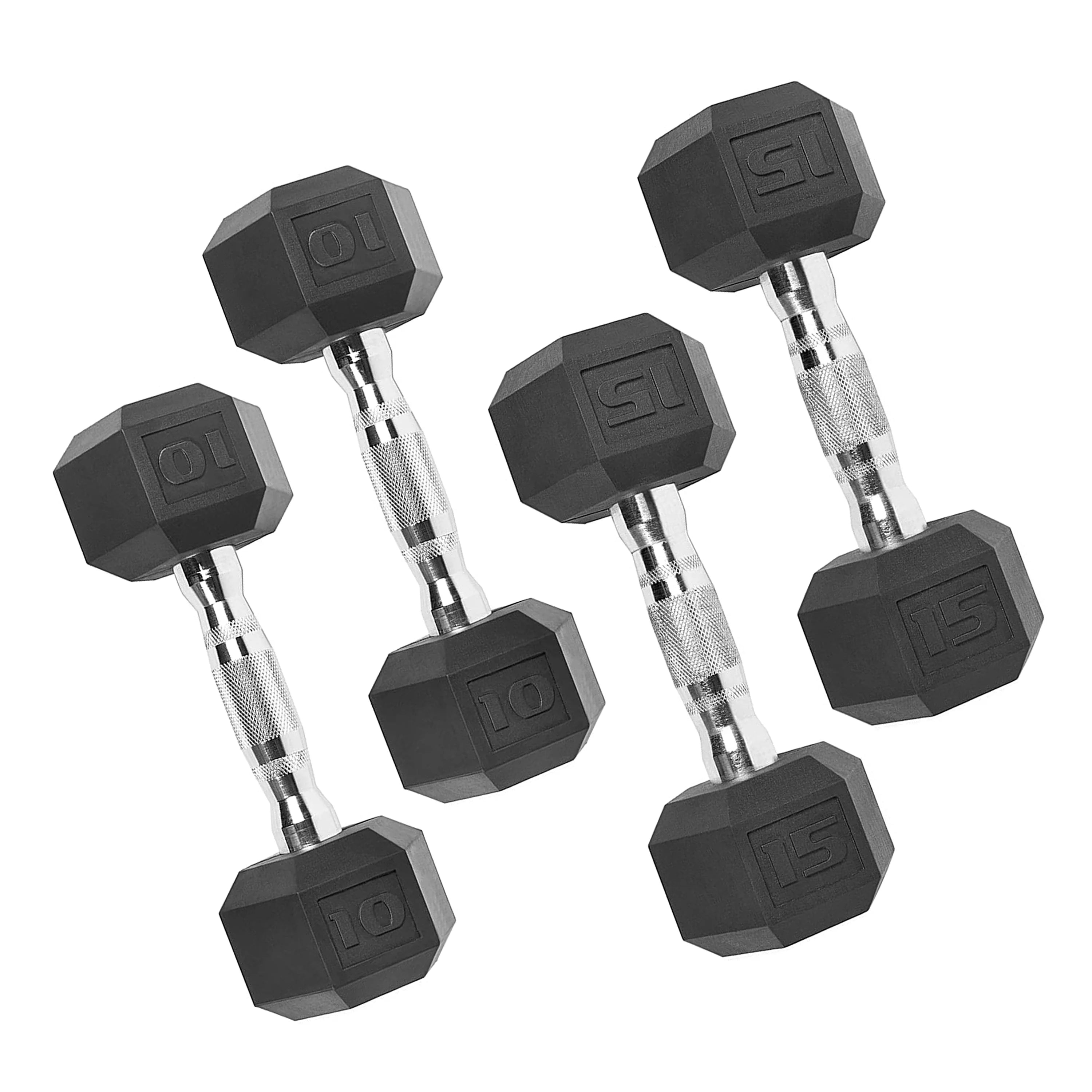 50 lb Rubber Hex Dumbbell Weight Set.