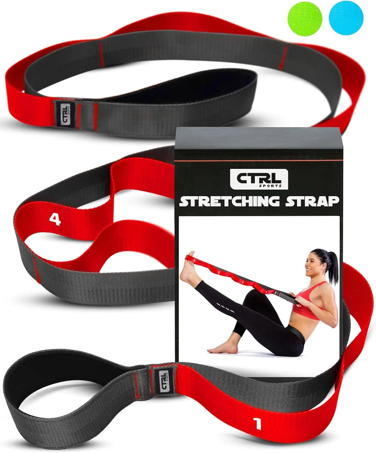 Non-Elastic Stretch Band with Loops for Yoga.