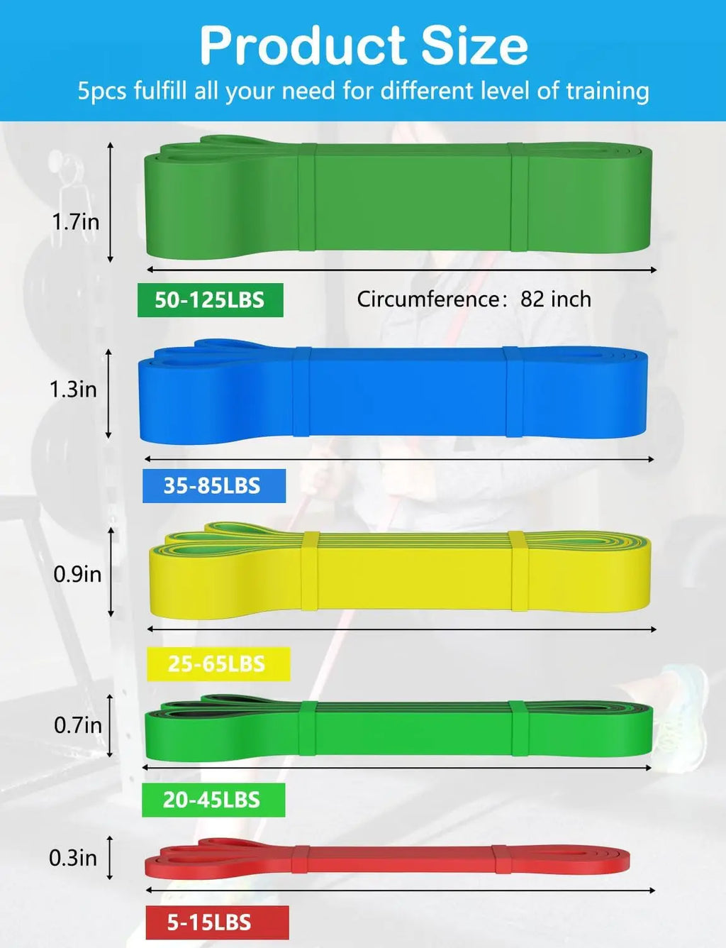 Resistance Bands Set for Pull-Up Assistance, Workout.