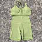 Women Gym Bra+High Waist Short Leggings.