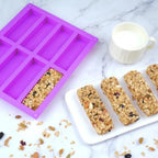 8 Cavity Rectangle Silicone Molds for Baking Granola Bar.