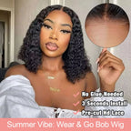 Short Curly Bob Wigs Human Hair .