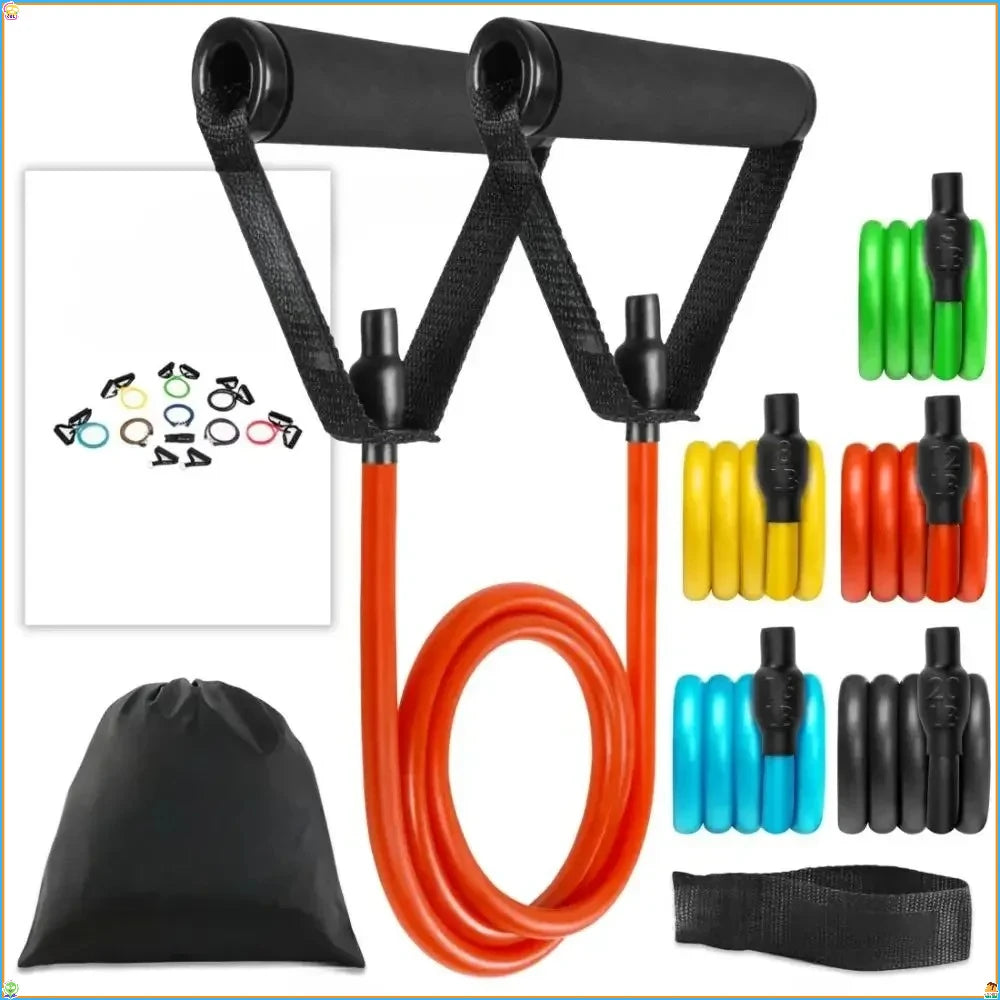 Tube Resistance Bands Set with Handles for Home Gym Workouts