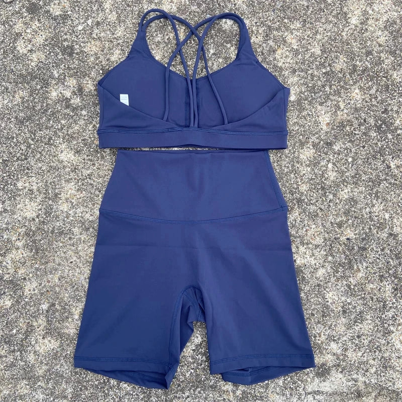 Women Gym Bra+High Waist Short Leggings.