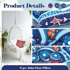 6 Pcs Bohemian Floor Pillows Cushions
