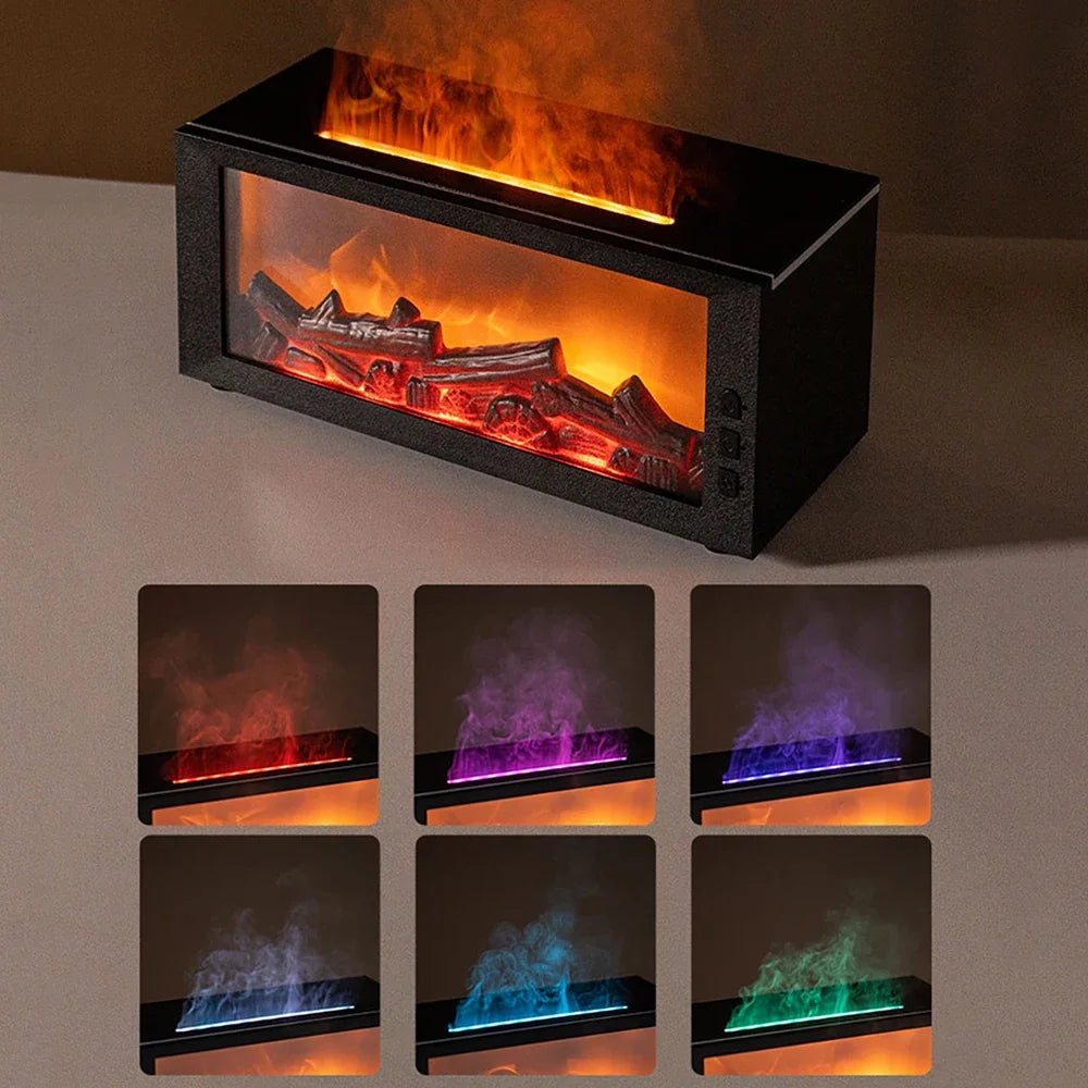 Essential Oils Humidifier with LED Light 4In1 Fireplace Air Humidifier