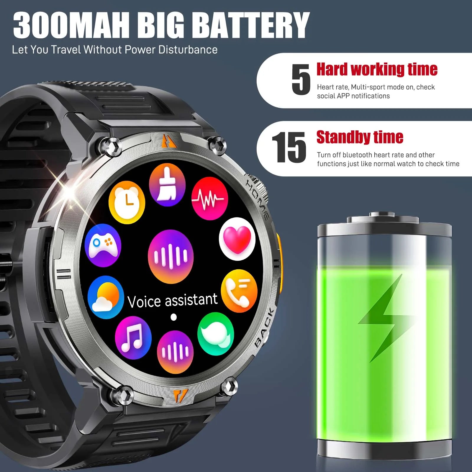 Bluetooth smartwatch Full Touch Screen Health Monitor