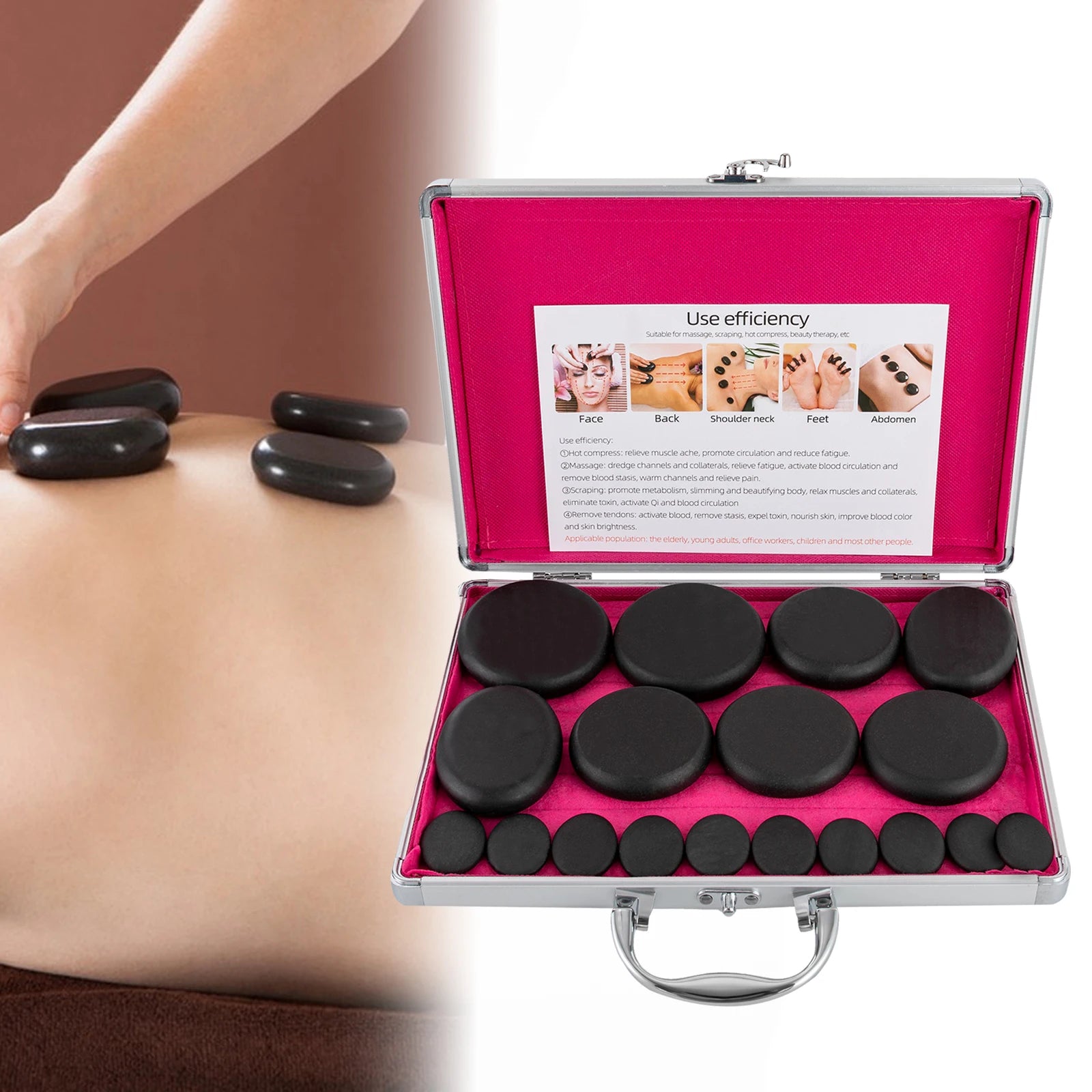Relaxing Healing Hot Stones Massage Set