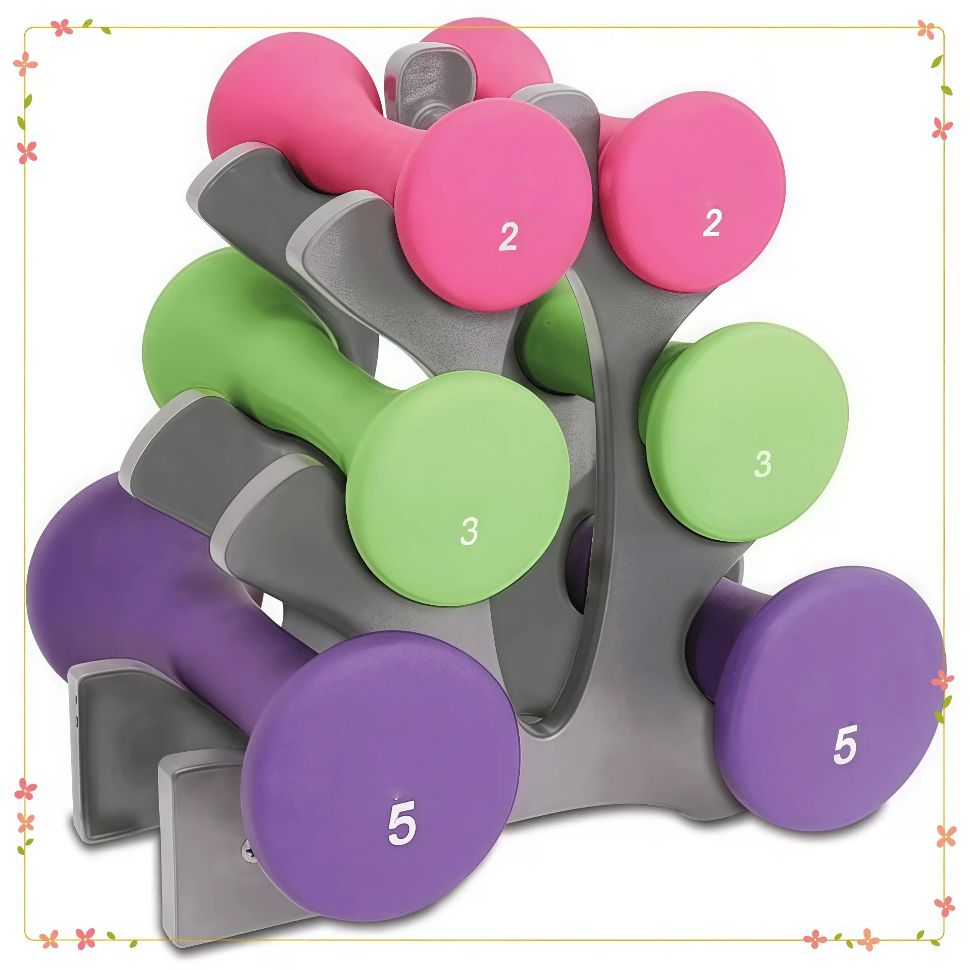 20 lb Hourglass Neoprene Dumbbell Set