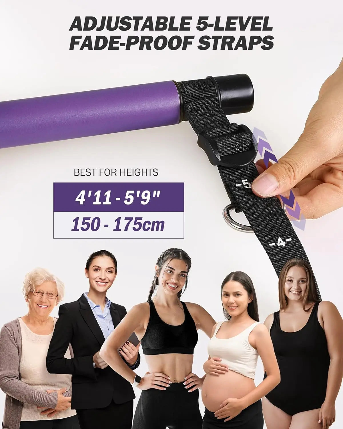 Adjustable Pilates Bar Kit with Resistance Bands