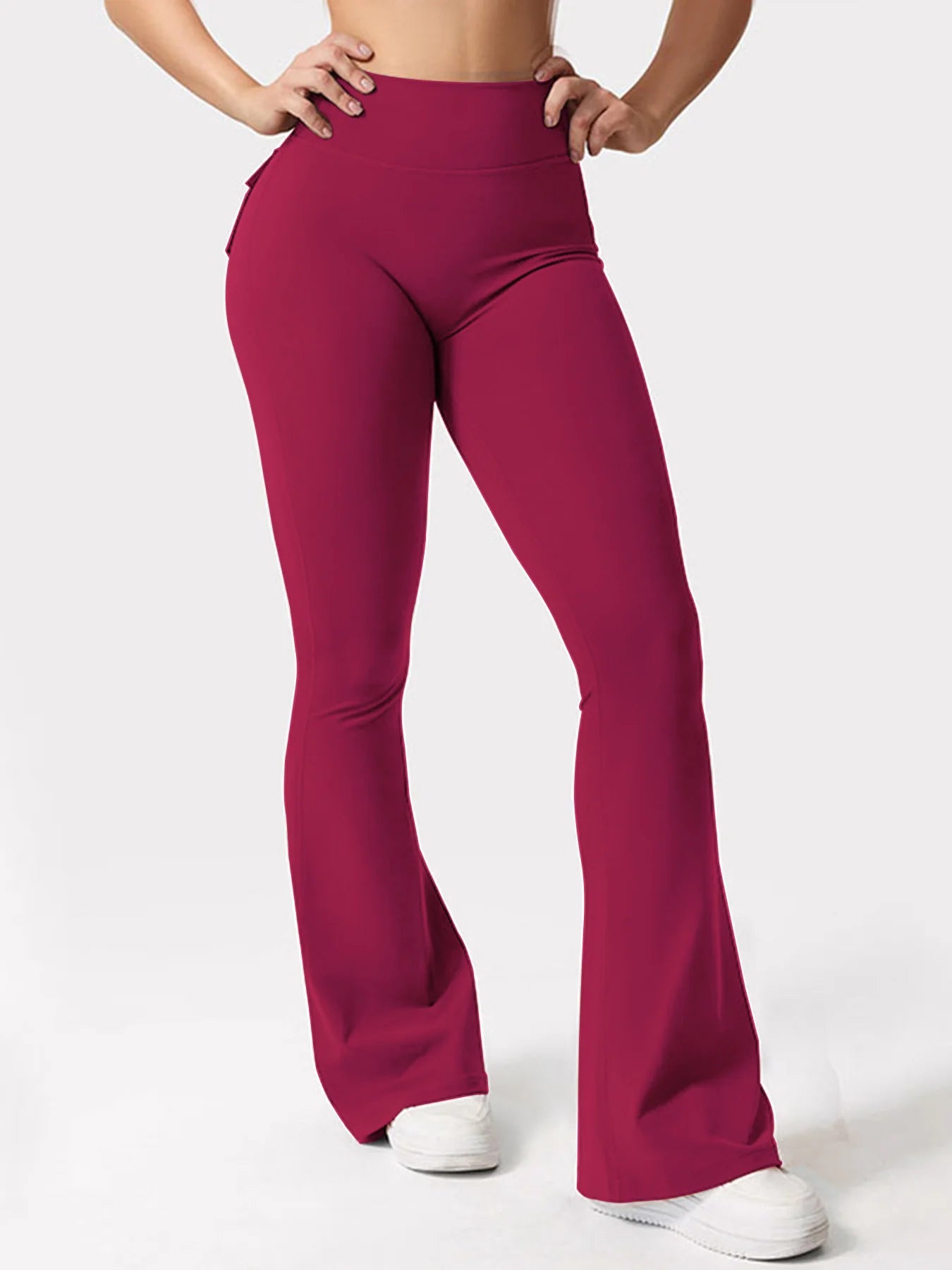High-Waisted Tummy-Control Wide-Leg Leggings,