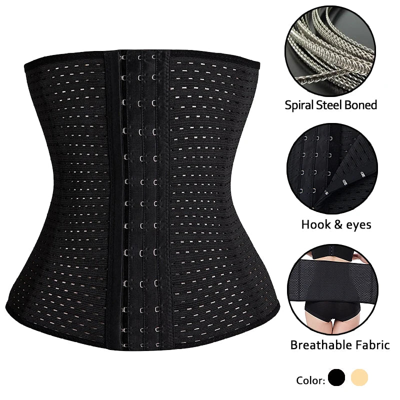 Slimming Waist Trainer Fat Compression, Firm Hook Corset