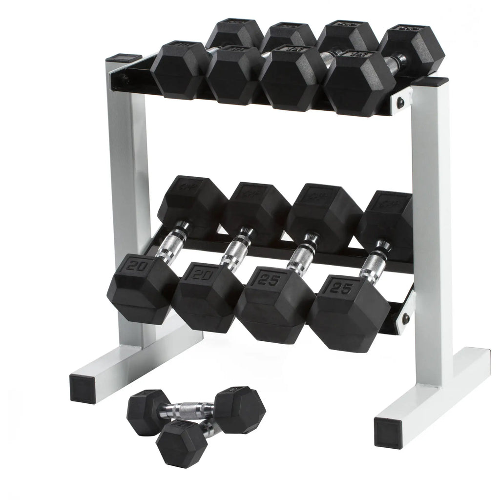 50 lb Rubber Hex Dumbbell Weight Set.
