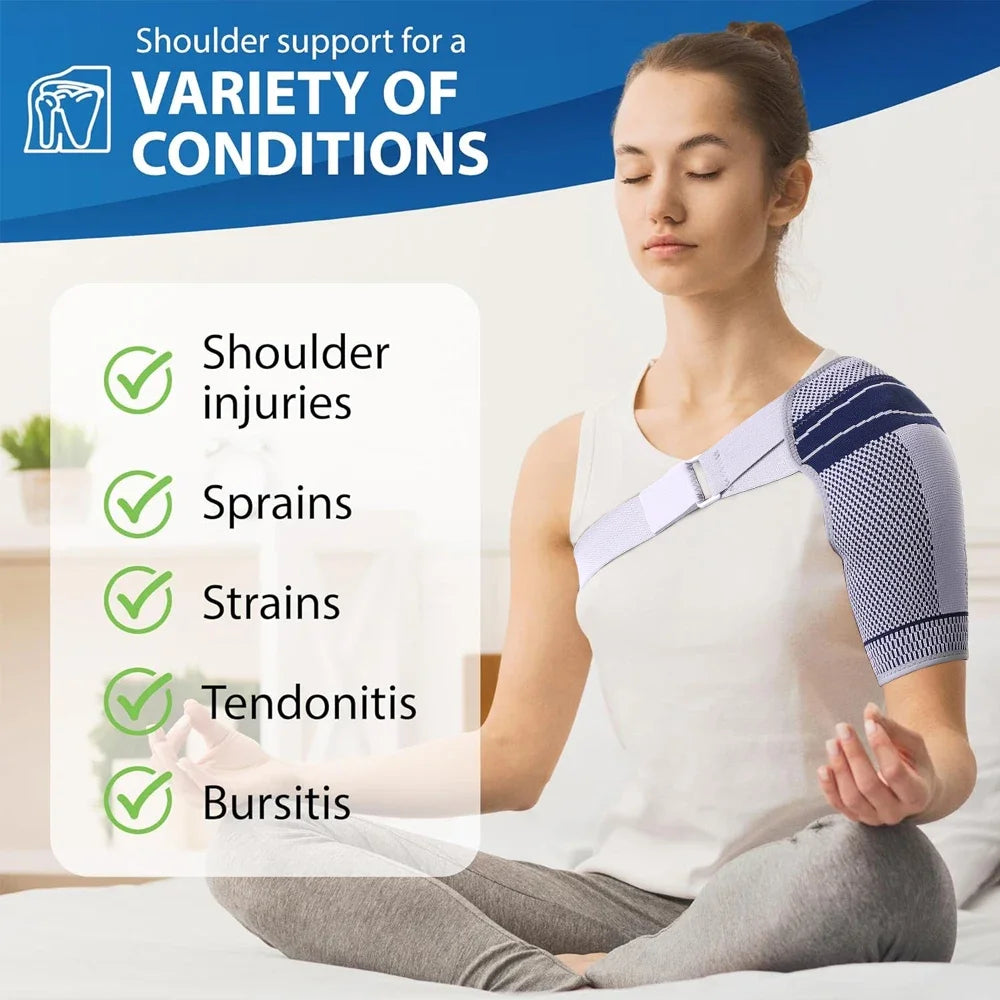 Shoulder Brace for Stabilizer Compression Sleeve With Adjustable Strap.