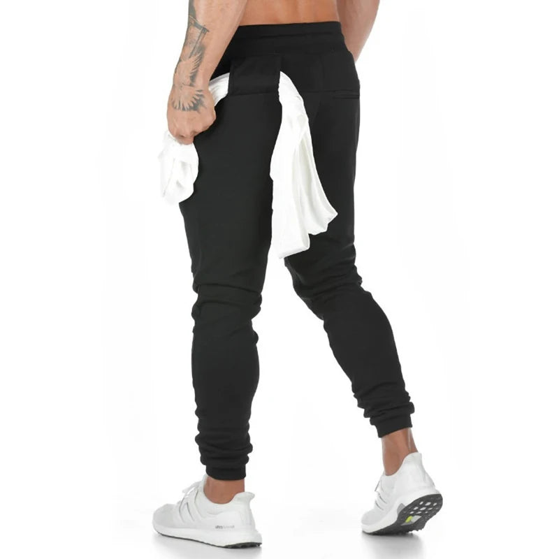 Men's Sweatpants with Zipper Pockets Towel Loop Tapered Joggers