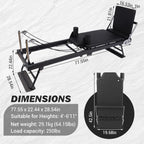 Foldable Reformer Pilates Machine with Adjustable Reformer Heights.