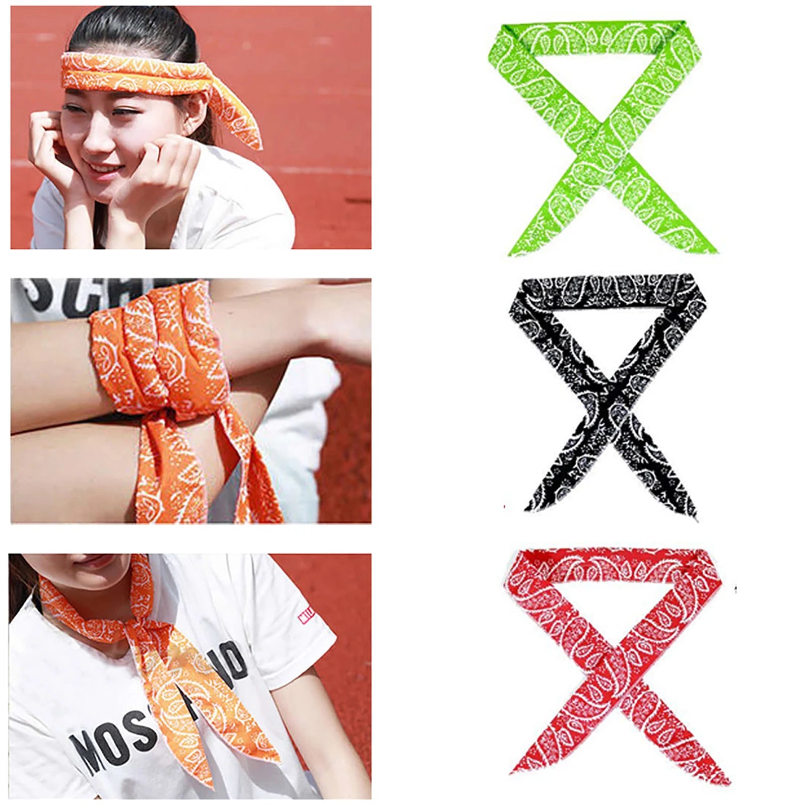 5 Pcs Outdoor Sports Headband Cool Scarf Neck Wrap