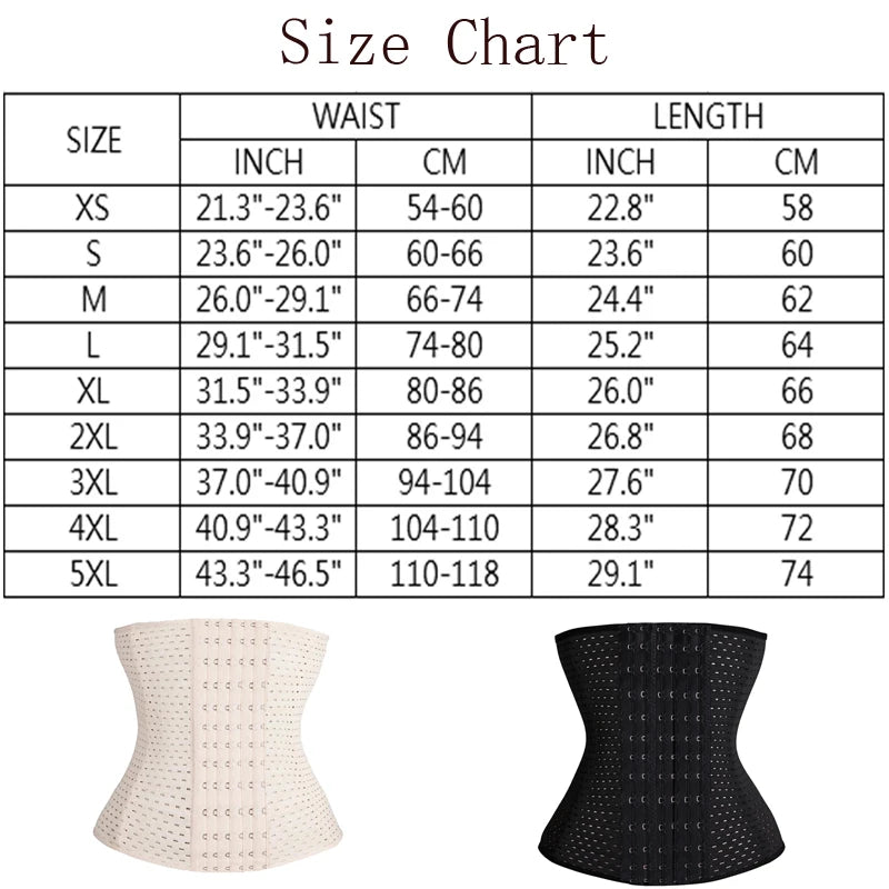 Slimming Waist Trainer Fat Compression, Firm Hook Corset