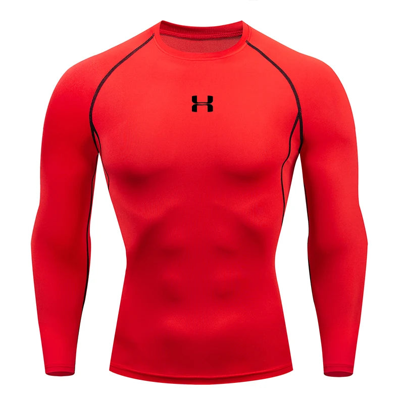 Men Running Compression Long sleeves Sport Tees.