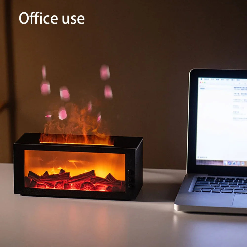 Essential Oils Humidifier with LED Light 4In1 Fireplace Air Humidifier