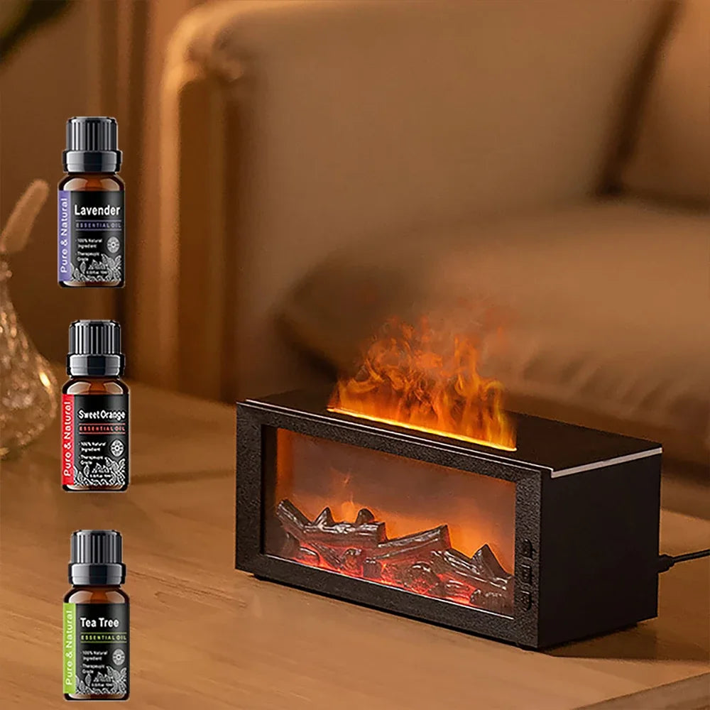 Essential Oils Humidifier with LED Light 4In1 Fireplace Air Humidifier