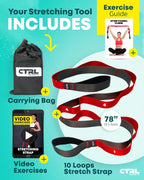 Non-Elastic Stretch Band with Loops for Yoga.