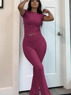 Women's two-piece sports leisure set.